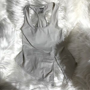 Zyia Active grey razor back tank with front‎ slit size M